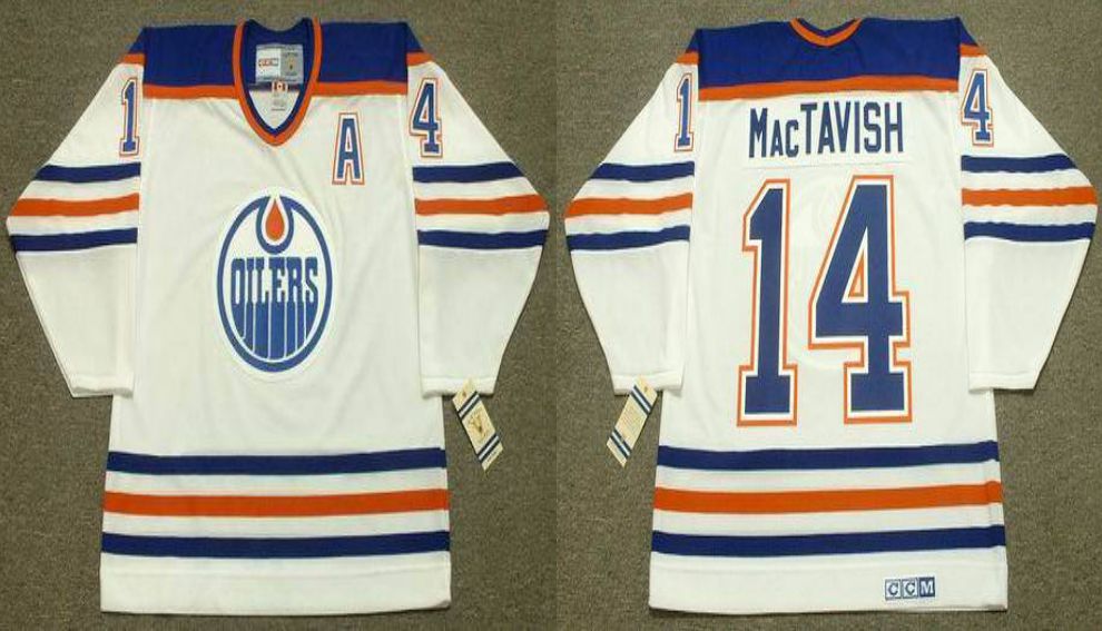 2019 Men Edmonton Oilers #14 Mactavish White CCM NHL jerseys->edmonton oilers->NHL Jersey